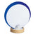 MCR27 - Targa circolare in metacrilato bianco/blu dimensioni: 21.5x24 cm