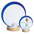 MCR27 - Targa circolare in metacrilato bianco/blu dimensioni: 21.5x24 cm
