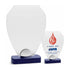 PLX190G - Targa in metacrilato satinato con base in legno blu
